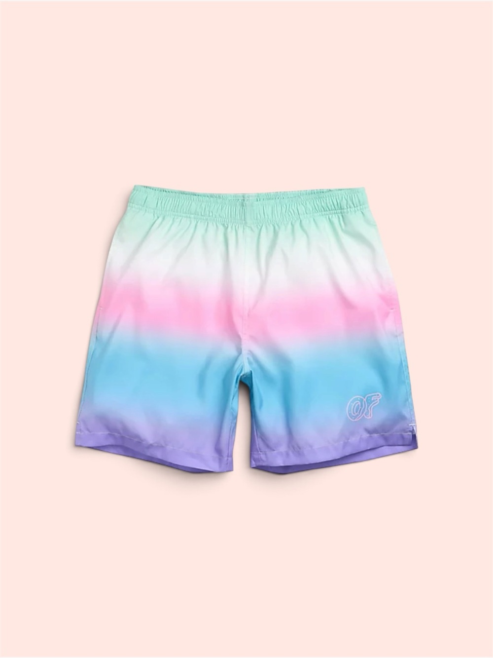 ODD FUTURE Pink Blue White Dip Dye Board Shorts